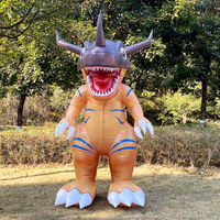 Costume de mascotte gonflable réaliste Godzilla de dessin animé Happy Sky, taille adulte unisexe pour les fêtes de Pâques/Halloween