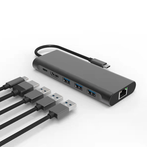 Hub USB <span class=keywords><strong>multi</strong></span>-ports Type C vers <span class=keywords><strong>HDMI</strong></span> <span class=keywords><strong>4K</strong></span> 5Gbps USB 3.0 PD 100W Adaptateur 6 en 1 Station d'accueil pour ordinateur portable - Product Image 1