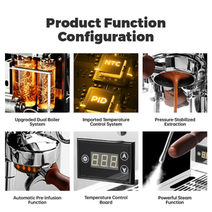 Máquina de Espresso Profesional para <span class=keywords><strong>Cafetería</strong></span> Pequeña, Acero Inoxidable Espejado, Caldera Doble, Bomba Rotativa, Grupo de Infusión Clásico E61, Equipo de Café - Product Image 6