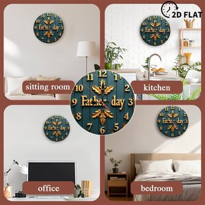 Round Wooden <b>Wall</b> <b>Clock</b> 25cm <b>Silent</b> Quartz Movement Household Indoor Decoration <b>Clock</b> - Product Image 5