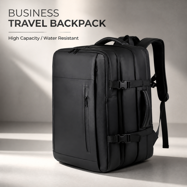Unisex Oxford Zipper Waterproof Business Laptop Vacuum Compression Backpack Lock Expandable Outdoor Travel Bags Men Women