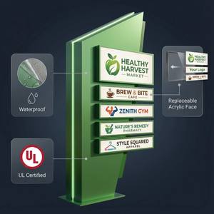 ป้ายเสาสูงคุณภาพสูงจากโรงงาน ขายส่ง ป้ายโลโก้เรืองแสงแบบกำหนดเอง ป้ายบอกทาง ป้ายเสาบอกทิศทางสำหรับป้ายถนน - Product Image 2