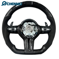 Volant de voiture en véritable fibre de carbone et simili daim pour BMW X1 X2 X3 F30 F31 F16 F10 F18 F01 F15 F20 F22 F12 F16 F32 F45 avec LED