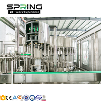 Ligne de production automatique complète de machines d'emballage et de remplissage d'eau pure minérale en bouteilles de verre pour boissons