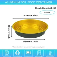 Barquette à pizza jetable en aluminium de 6 pouces, compatible four, avec couvercle, 430 ml, épaissie, antiadhésive, 20/50/100 pièces, Chine continentale