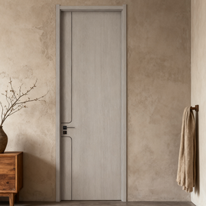 Kustom tidak dicat kayu padat komposit Interior pintu pra-hung Flush kamar tidur sekolah dan kantor Set pintu - Product Image 5