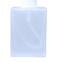 Bouteille en verre plate carrée à fond épais, anneau Transparent, tête de colle transparente, flacon compte-gouttes, vaporisateur