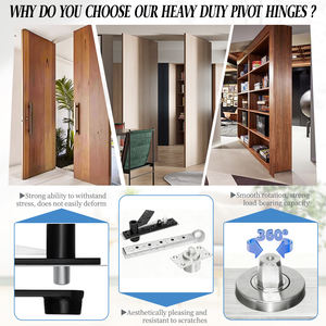 مفصلات أبواب خفية حديثة من الفولاذ المقاوم للصدأ قابلة للدوران 360 درجة مع سهولة التركيب للأبواب الخشبية - Product Image 2