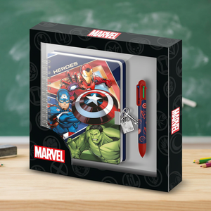 Karactermania para Marvel Los Vengadores Battle-Pack, Diario A5 con Encuadernación en Espiral, Cubierta de PP + 6 Bolígrafos de Colores, Regalo Azul - Product Image 3