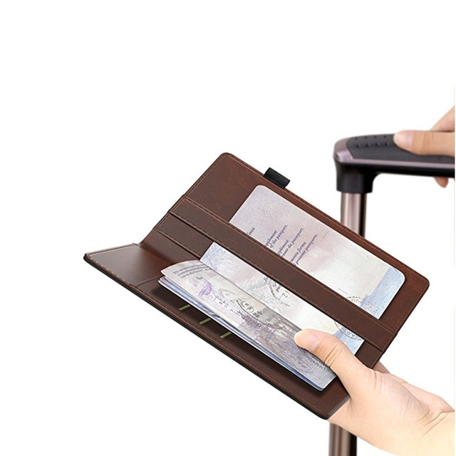 Custom Logo RFID Blocking Passport Holder PU Passport Wallet PU Leather Travel Ticket Slot Passport Cover