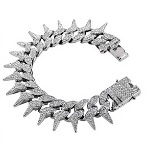 High Demand Diamond Spike <b>Bracelet</b> Luxury Premium Iced Out Chain Jewelry 10K Gold 14K Gold 925 <b>Silver</b> with VS1 VS2 H I Color - Product Image 1