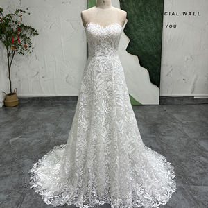 Jancember LSSG103 Robes de mariée trapèze élégantes chérie ivoire avec surjupe - Product Image 1