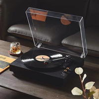 Tocadiscos Multi Vinilo, Reproductor de Discos LP, Gramófono, Fonógrafo, Tocadiscos Mecánico Nostálgico de Madera Completamente Funcional