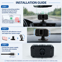 Assistant de Conduite Intelligent IA avec Caméra DMS, Détection de Fatigue et de Distraction en Temps Réel, Vision Nocturne, Prise en Charge Carte TF 128 Go et GPS