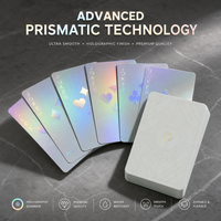 Cartes à Jouer Personnalisées avec Logo Holographique Laser, Écologiques, Durables, Coins Arrondis, Finition Vernie, Papier Cartonné 300gsm, pour la Famille