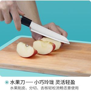 Stainless Steel Knife Set Green Octagonal Handle 3 Pieces Polished Blade Household Kitchen Multi Purpose Cutting Tools - Product Image 3
