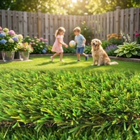 Gazon artificiel paysager haute densité résistant aux UV pour jardin, cour et terrasse