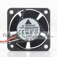 Ventilateur de refroidissement Delta 5V 12V 48V DC24V 0.12A AC EC 4020 40X40X20MM 4CM, alimentation 3 fils, faible bruit, haut volume d'air, EFB0424HHD-L118