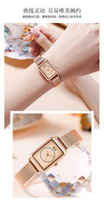 Montre à quartz pour femme vintage, petit cadran rectangulaire, bracelet en acier inoxydable, design personnalisé en usine - Product Image 2