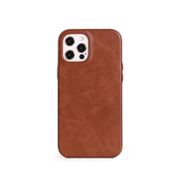 Étui de téléphone magnétique en cuir véritable simple et original avec design luxueux pour 12 Pro Max