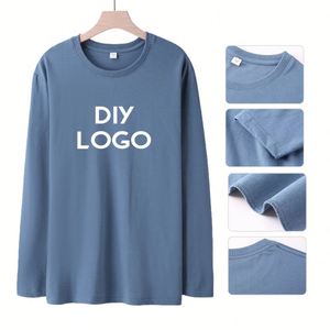 เสื้อยืดแขนยาวทรงโอเวอร์ไซส์ผ้าฝ้าย 100% คุณภาพสูง น้ำหนักเบา 180gsm แบบเรียบ ไม่มีลาย สำหรับผู้ชาย สามารถสั่งทำได้ - Product Image 2