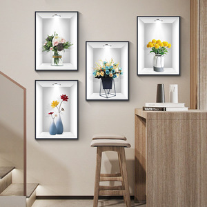 Autocollants en PVC <span class=keywords><strong>de</strong></span> style art déco avec motifs <span class=keywords><strong>de</strong></span> fleurs et <span class=keywords><strong>de</strong></span> plantes pour décoration <span class=keywords><strong>de</strong></span> fond <span class=keywords><strong>de</strong></span> salon - Product Image 2