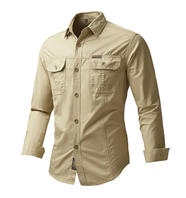 Amazon Hot Sale 100% Cotton Long Sleeve Work Uniform Shirt for Men