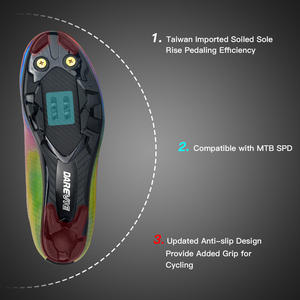 Darevie Custom professionale arcobaleno riflettente allenamento autobloccante SPD ciclismo <span class=keywords><strong>Mtb</strong></span> <span class=keywords><strong>scarpe</strong></span>, <span class=keywords><strong>scarpe</strong></span> per <span class=keywords><strong>Mtb</strong></span> ciclismo - Product Image 6