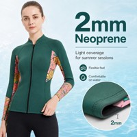 Combinaison de plongée en néoprène 2 mm pour femme, manches longues, fermeture éclair avant, SBR, coutures plates, pour le surf