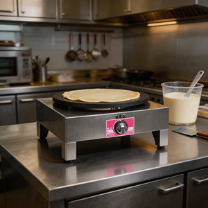 Crêpière Électrique Commerciale Antiadhésive, Plaque Chauffante Rotative Automatique pour Crêpes Françaises, Température Réglable pour Desserts - Product Image 4
