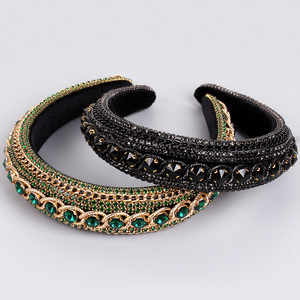 Diademas para mujer Hua Liyu, accesorios para el cabello con cadena de cristal incrustada de diamantes, tocado de estilo barroco HH0174 - Product Image 3