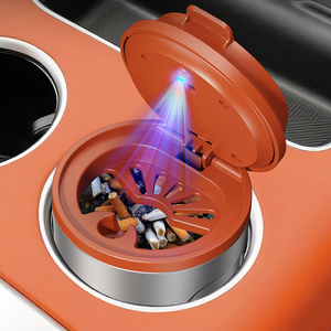No Smoke Smell <b>Car</b> Ashtray Flame Retardant Alloy, Auto Extinguishing Spark Proof Sealed Universal, for BMW Toyota Honda - Product Image 1