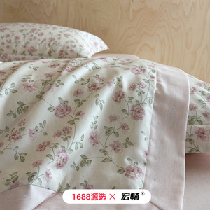 1688 X Lenzing Tencel Linen <b>Quilt</b> Set 4 Pieces Floral Cooling Summer Home Use - Product Image 4
