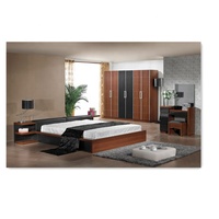 Vente en gros de prix de gros Maison moderne et élégant Lit double moderne en MDF Armoire de chevet Ensembles de meubles de chambre à coucher
