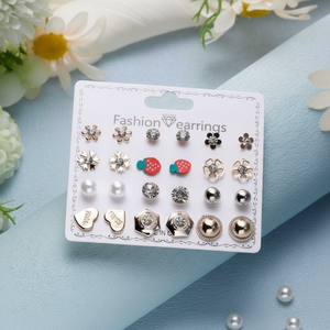 Fatto a mano eleganti orecchini geometrici strass placcato oro fiore Design di tendenza moda per ragazze perla per regalo all'ingrosso - Product Image 3