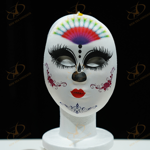 <span class=keywords><strong>Masque</strong></span> de crâne en sucre pour la Journée des Morts, imprimé floral coloré paon, <span class=keywords><strong>masque</strong></span> de cosplay pour Halloween, costume de fête mexicaine - Product Image 1