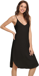 Vestidos sexis suaves para mujer, vestido de noche con tirantes finos, ropa de dormir de talla grande, camisón de bambú para mujer - Product Image 6