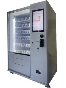 21.5 inch screen led screen high quality drink and snacks vending machine cold refrigerator cash and card payment