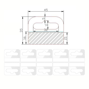 Euroslot adhesive plastic <b>hook</b> hang tabs <b>display</b> card for store retail <b>display</b> - Product Image 2