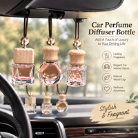Diffuseur d'arômes élégant pour voiture, flacon en verre cristal, pendentif désodorisant rechargeable, flacon vide pour l'intérieur du véhicule