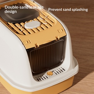 Große Quadratische Geschlossene Katzentoilette Spritzwassergeschützt Vollständig Eingekapselte Katzentoilette Doppeltürige Eingangstür Geruchsdicht Großhandel - Product Image 4