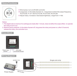 K1 Hot Bán Wall Mount hiển thị kỹ thuật số ROTARY LED <span class=keywords><strong>Dimmer</strong></span> 12V 24V chuyển Knob <span class=keywords><strong>Dimmer</strong></span> cho mờ Nhiệt độ màu RGB điều khiển - Product Image 5