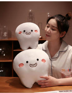 Coussin en peluche personnalisé en forme de dent de dessin animé avec expression mignonne, jouet, poupée, marionnette, coussin de maison, poupée en tissu - Product Image 5