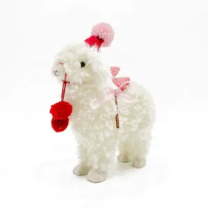 Factory price christmas animal plush children gifts candy lovely christmas alpaca presents decorate