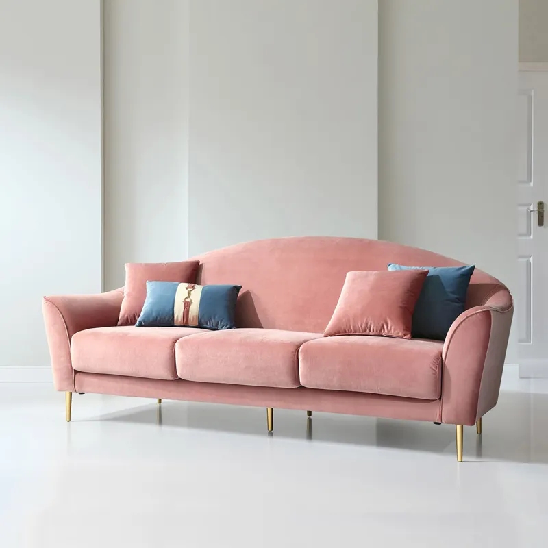 Linsy Chất Lượng Cao Hiện Đại Phòng Khách Sofa Nút Vải Màu Xanh Nhung Cắt Couch Sofa Lounge Ghế Nội Thất RBJ3K