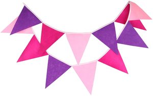 Drapeau triangulaire en feutre coloré, décoration de fête, guirlande en feutre, bannière - Product Image 3