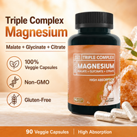 Complément de bien-être en capsules végétales véganes de magnésium à formule complexe OEM personnalisée, haute absorption, 90 capsules, vente en gros