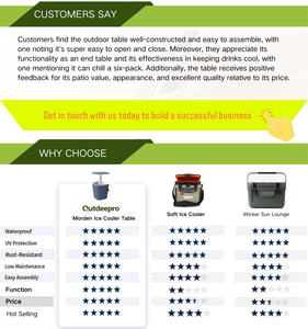 4 Gallon Draagbaar Bier En Wijnkoeler Met Handvat En Pop-Up Buitentafel Voor Terras, Picknick En Strand - Product Image 6