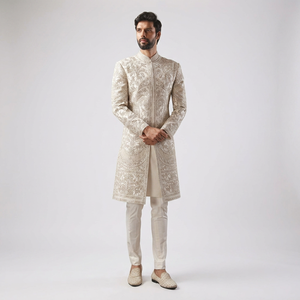 NEW ELEGANT HEAVY GOLD EMBROIDERY on GROOM SHERWANI & <b>PANT</b> & MATCHING SHOE WITH Men's Suits & Blazer>Men's Suits - Product Image 5