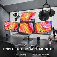 Écran d'ordinateur portable extensible Quad, moniteur portable pliable IPS 1920x1200 FHD LCD 14 pouces compatible Windows/Mac (M1-M5 NEO)